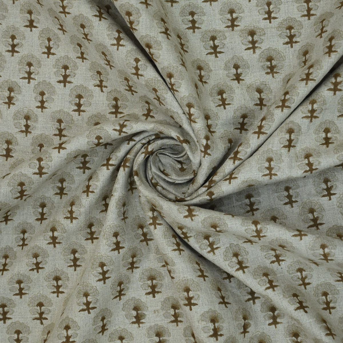 Diana Geometric Linen Block Print Fabric