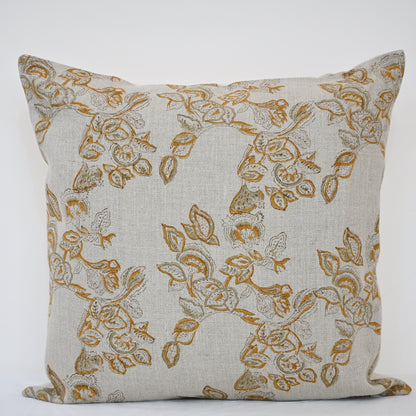 Faith Beige Block Print Pillow Cover