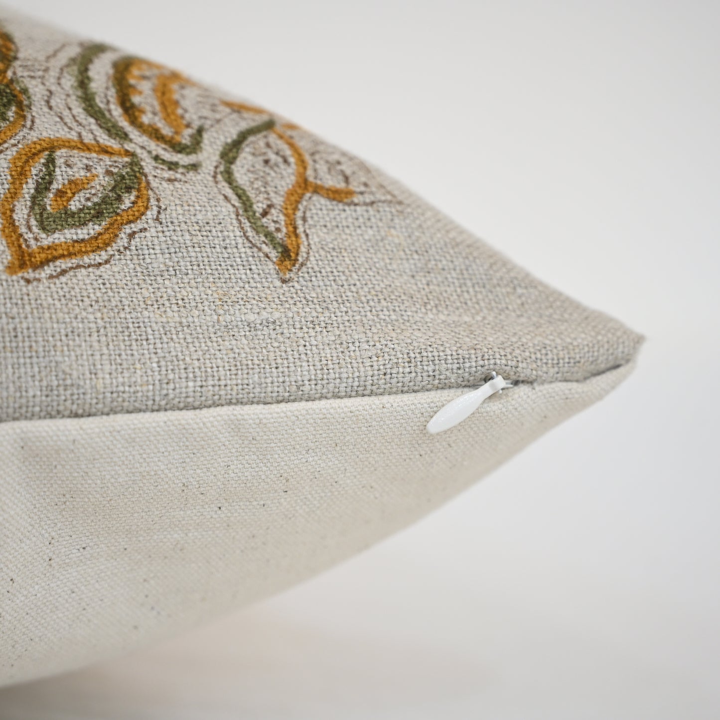 Faith Beige Block Print Pillow Cover