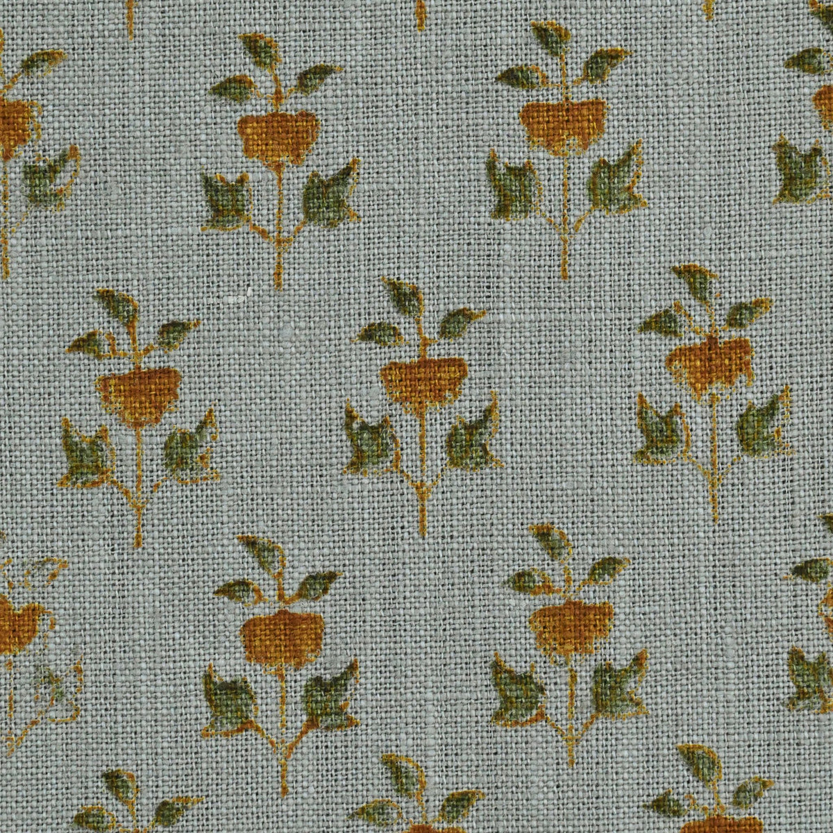 Yllom Floral Linen Block Print Fabric