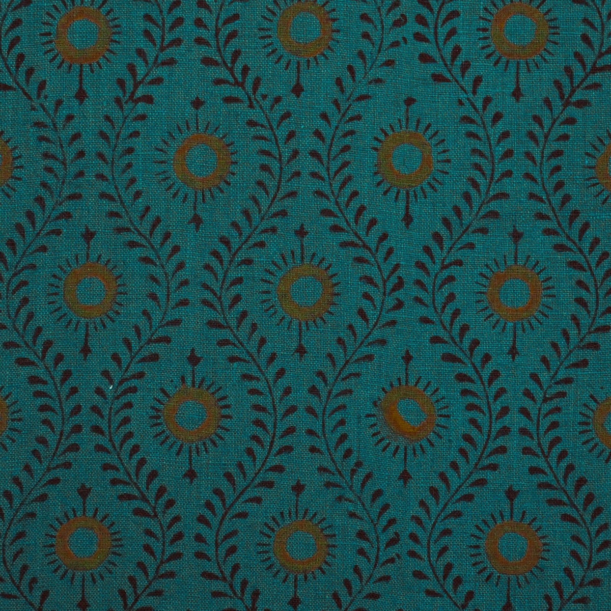Niloc Botanical Linen Block Print Fabric