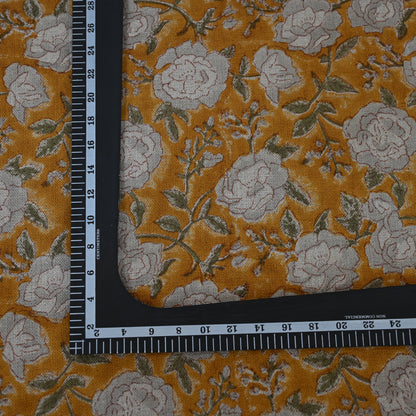 Madelyn Mustard Linen Block Print Pillow Cover