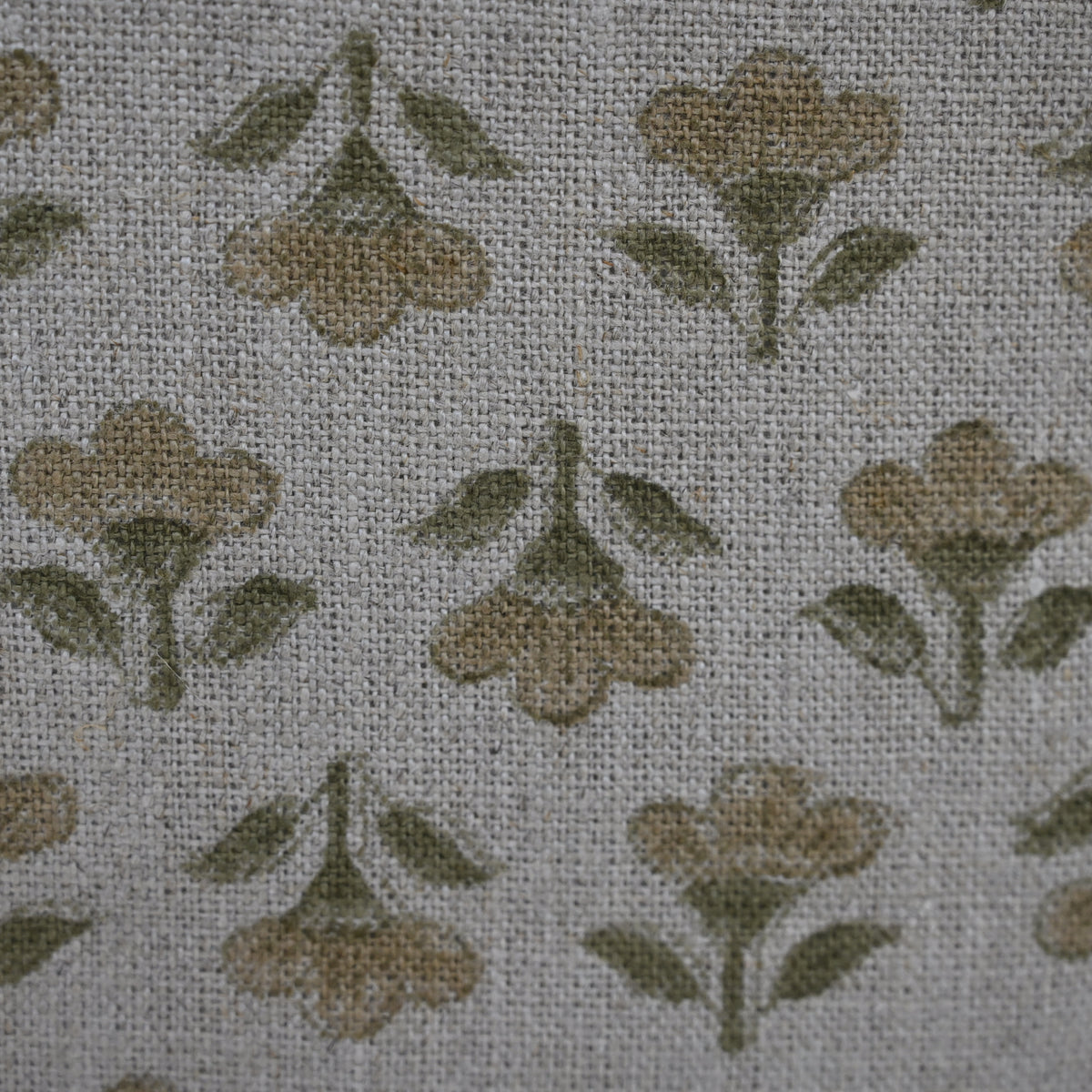Madeline Gold Linen Block Print Pillow Cover