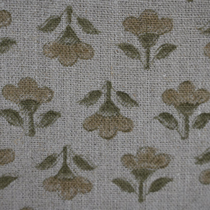 Madeline Gold Linen Block Print Pillow Cover