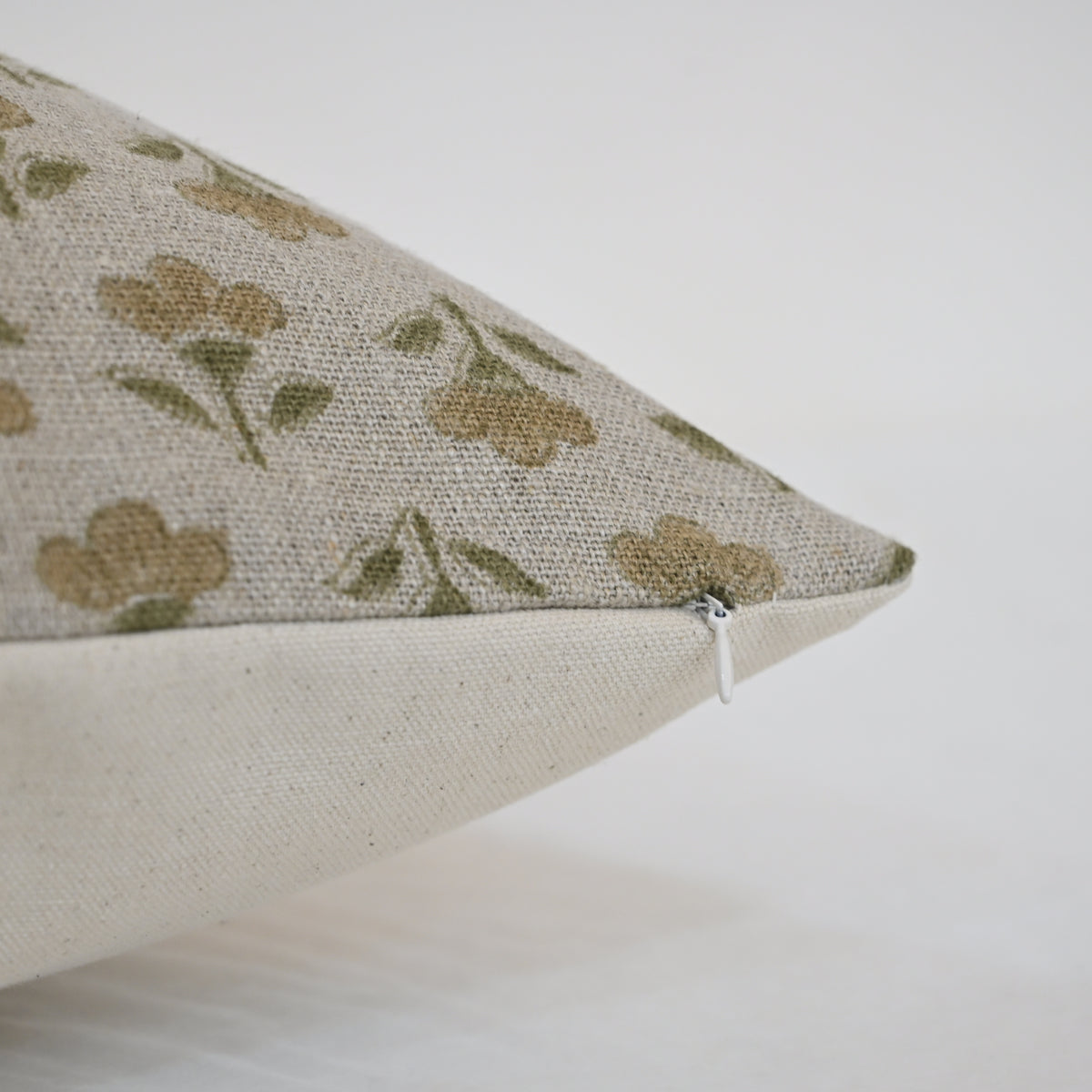 Madeline Gold Linen Block Print Pillow Cover