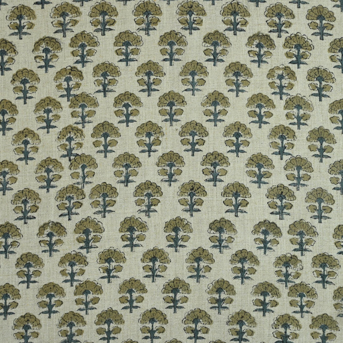 Diana Geometric Linen Block Print Fabric
