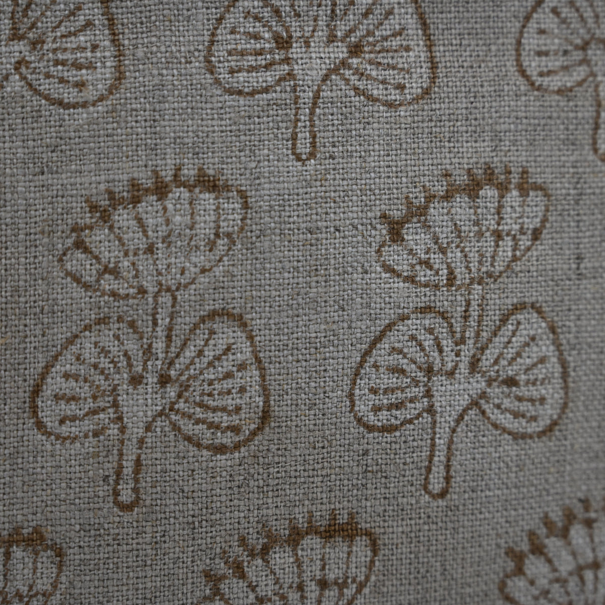 Joanna Sepia Linen Block Print Pillow Cover