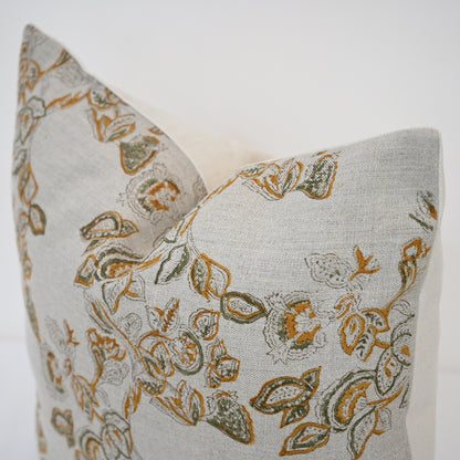 Faith Beige Block Print Pillow Cover