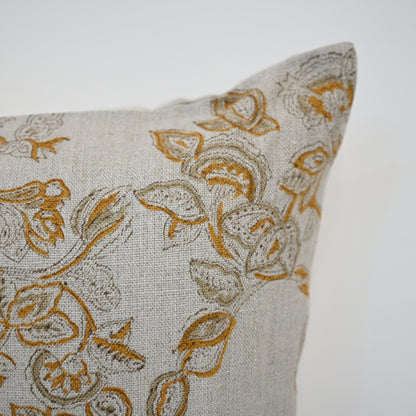 Faith Beige Block Print Pillow Cover