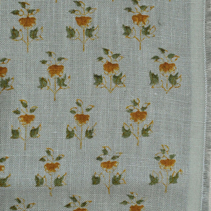 Yllom Floral Linen Block Print Fabric