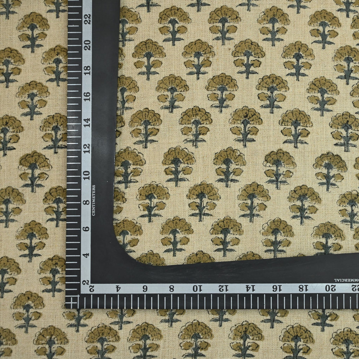 Diana Geometric Linen Block Print Fabric
