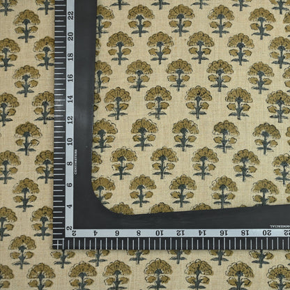 Diana Geometric Linen Block Print Fabric
