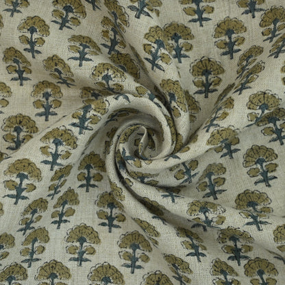 Diana Geometric Linen Block Print Fabric