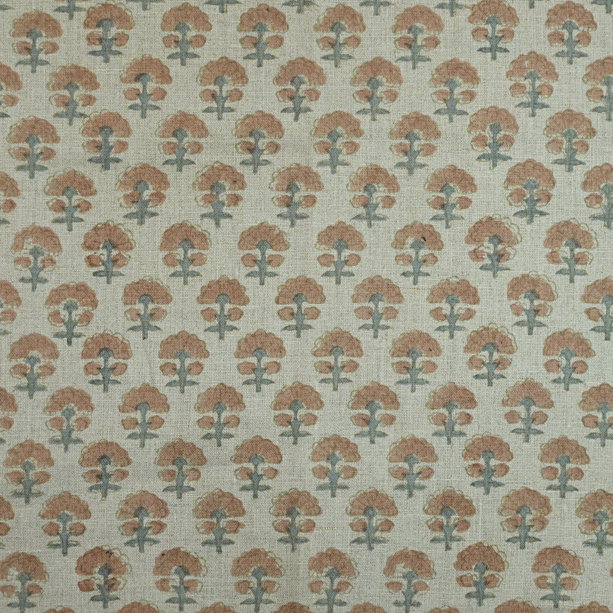Diana Geometric Linen Block Print Fabric
