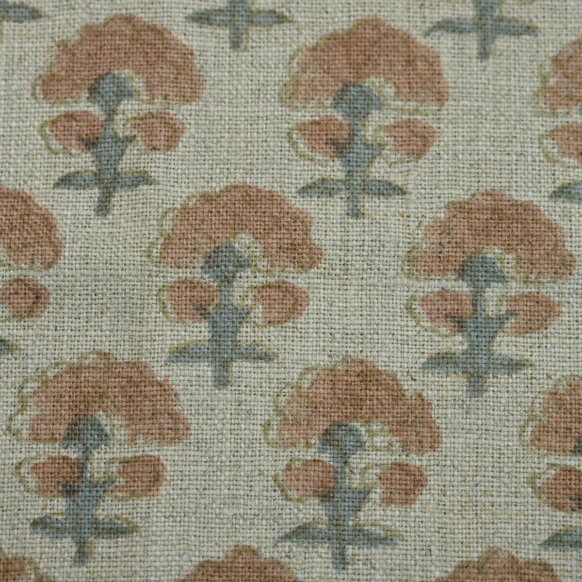 Diana Geometric Linen Block Print Fabric