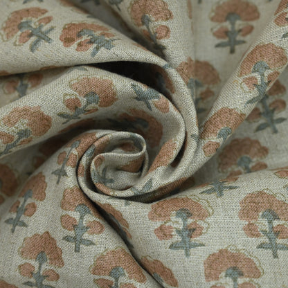 Diana Geometric Linen Block Print Fabric