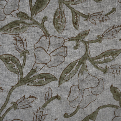 Whitley Grey Linen Block Print Pillow Cover