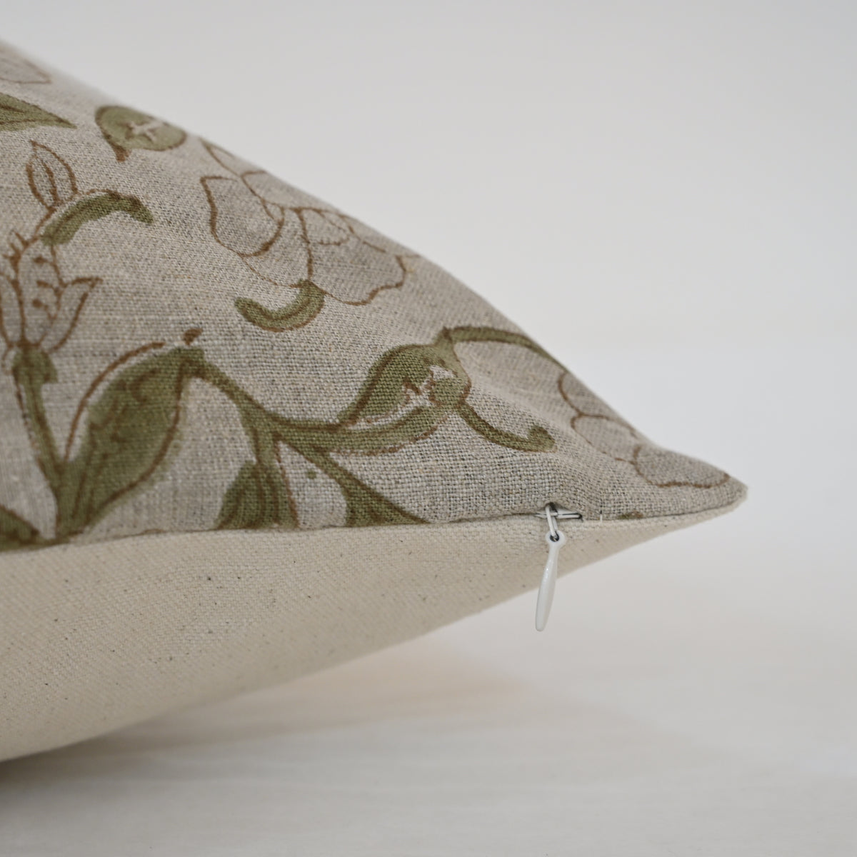 Whitley Grey Linen Block Print Pillow Cover