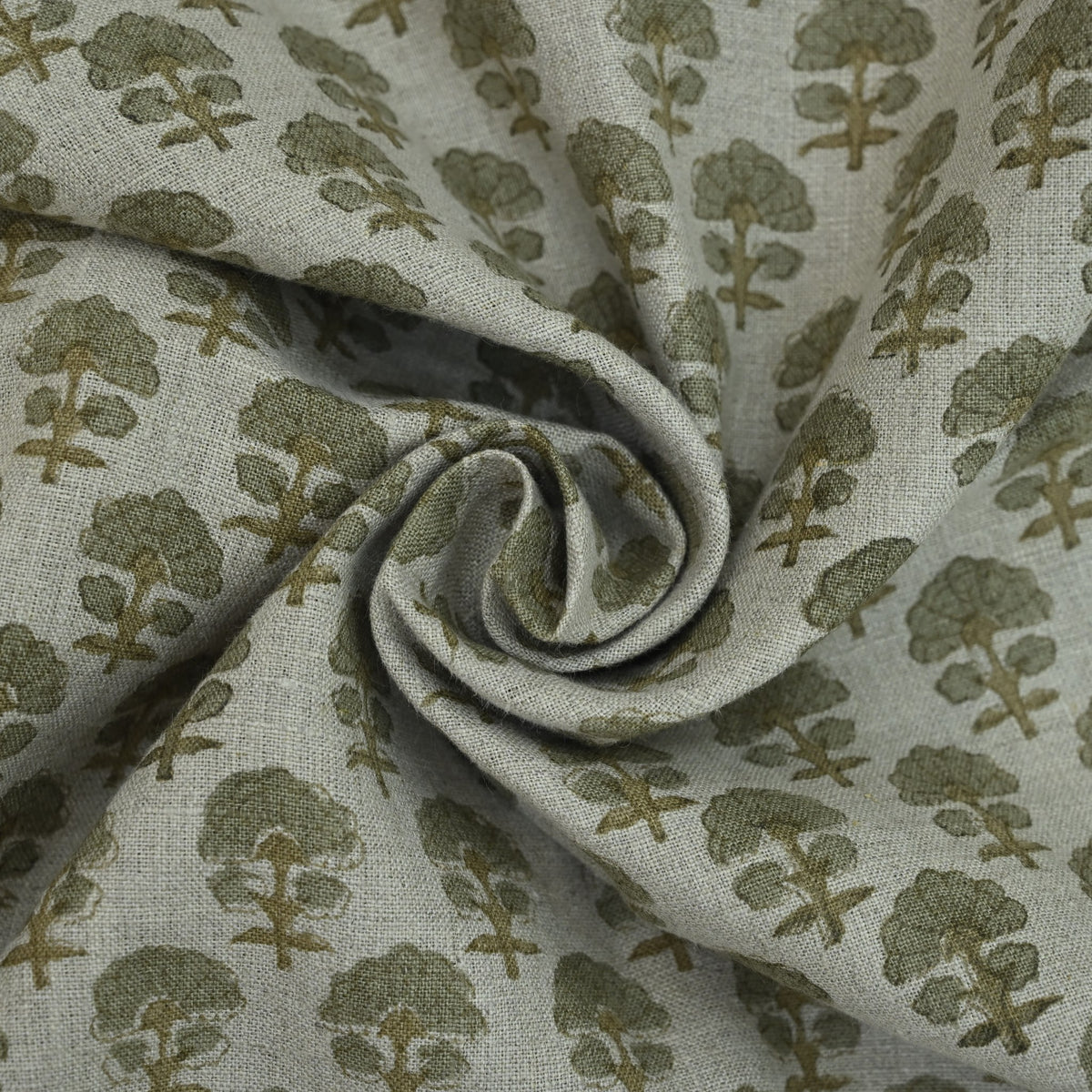 Diana Geometric Linen Block Print Fabric