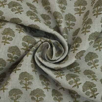 Diana Geometric Linen Block Print Fabric