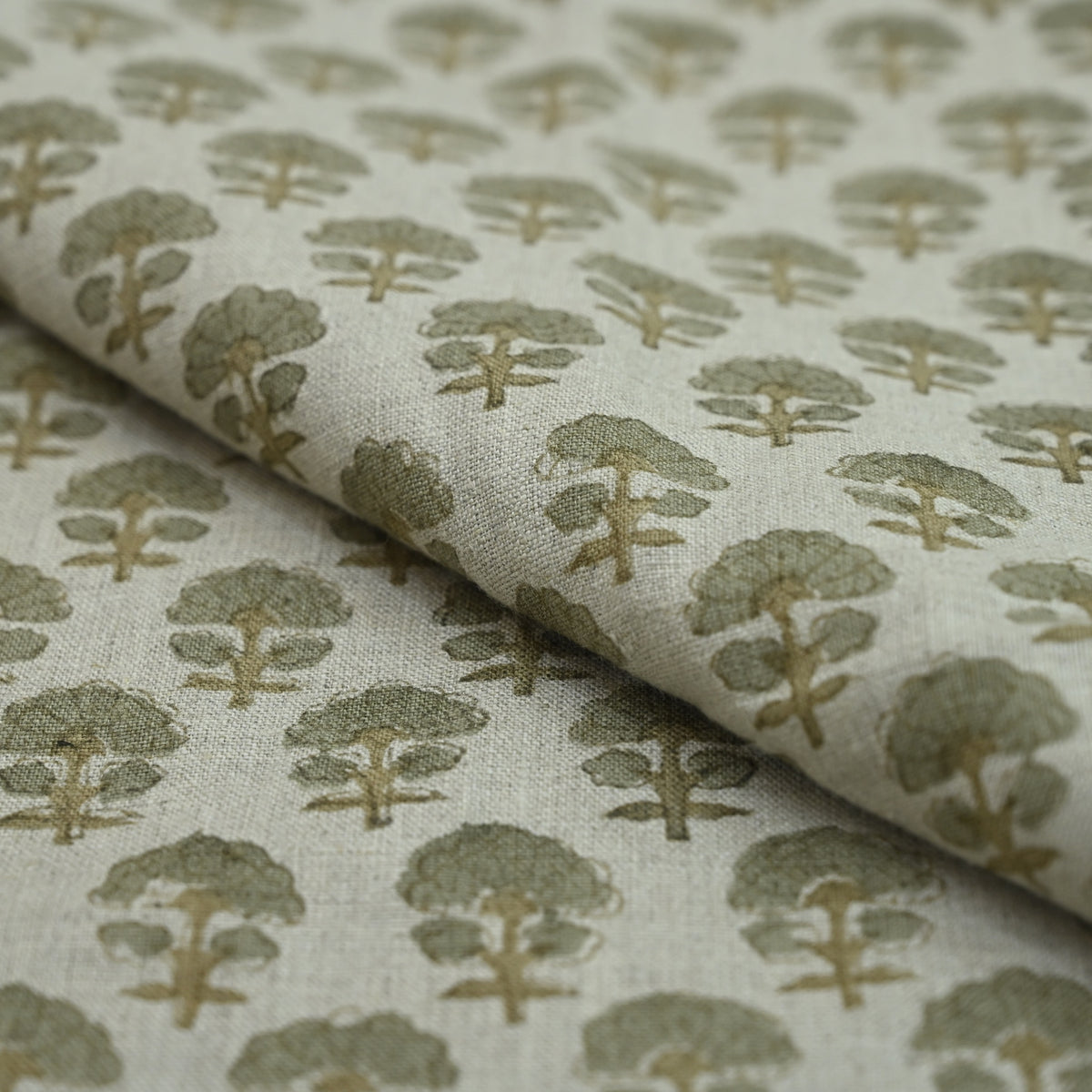 Diana Geometric Linen Block Print Fabric