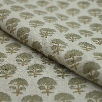 Diana Geometric Linen Block Print Fabric