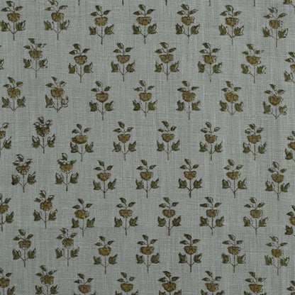 Yllom Floral Linen Block Print Fabric
