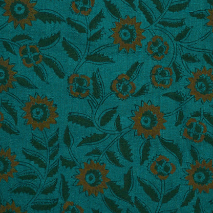 Estelle Floral Linen Block Print Fabric