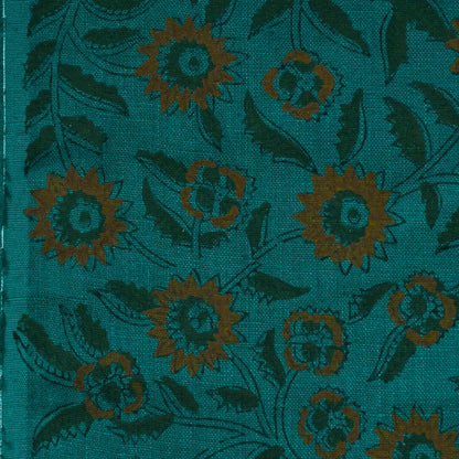 Estelle Floral Linen Block Print Fabric