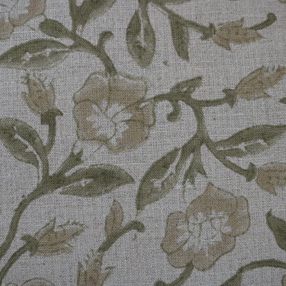 Whitley Tan Linen Block Print Pillow Cover