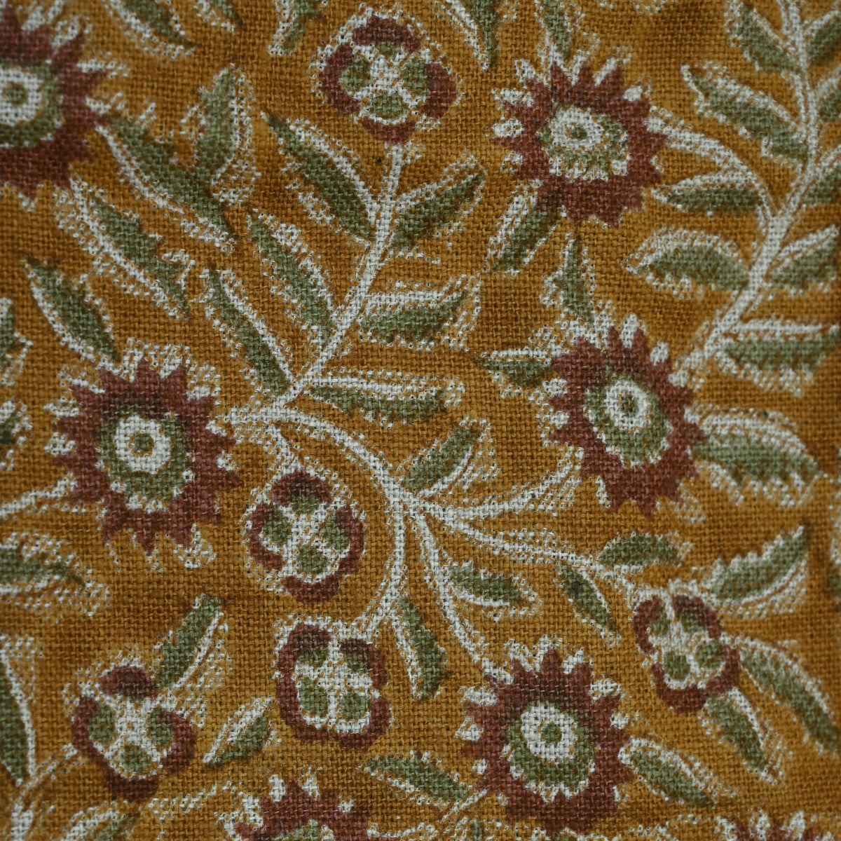 Estelle Floral Linen Block Print Fabric