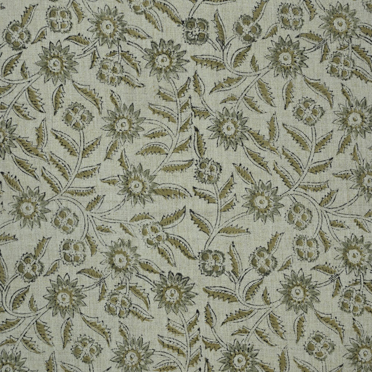 Estelle Floral Linen Block Print Fabric
