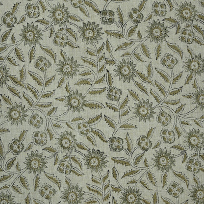 Estelle Floral Linen Block Print Fabric