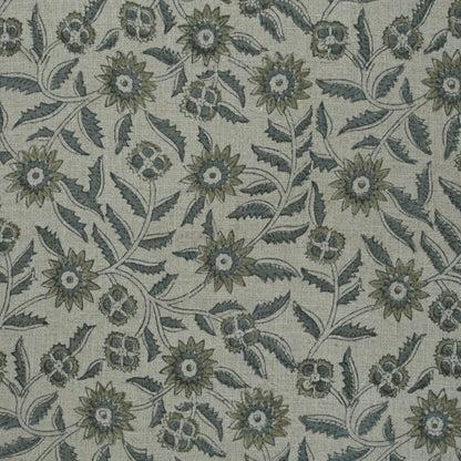 Estelle Floral Linen Block Print Fabric