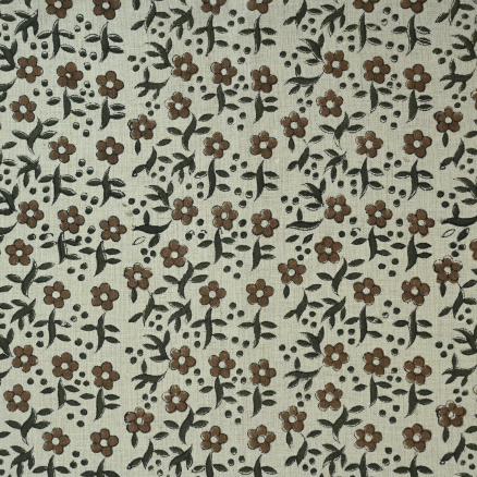 Artisan Block Print Linen Fabric -7