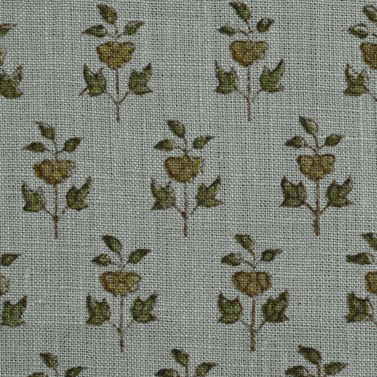 Yllom Floral Linen Block Print Fabric