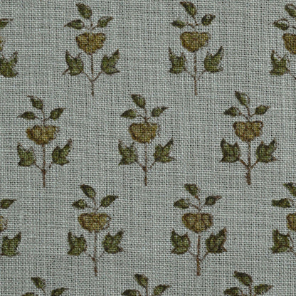 Yllom Floral Linen Block Print Fabric