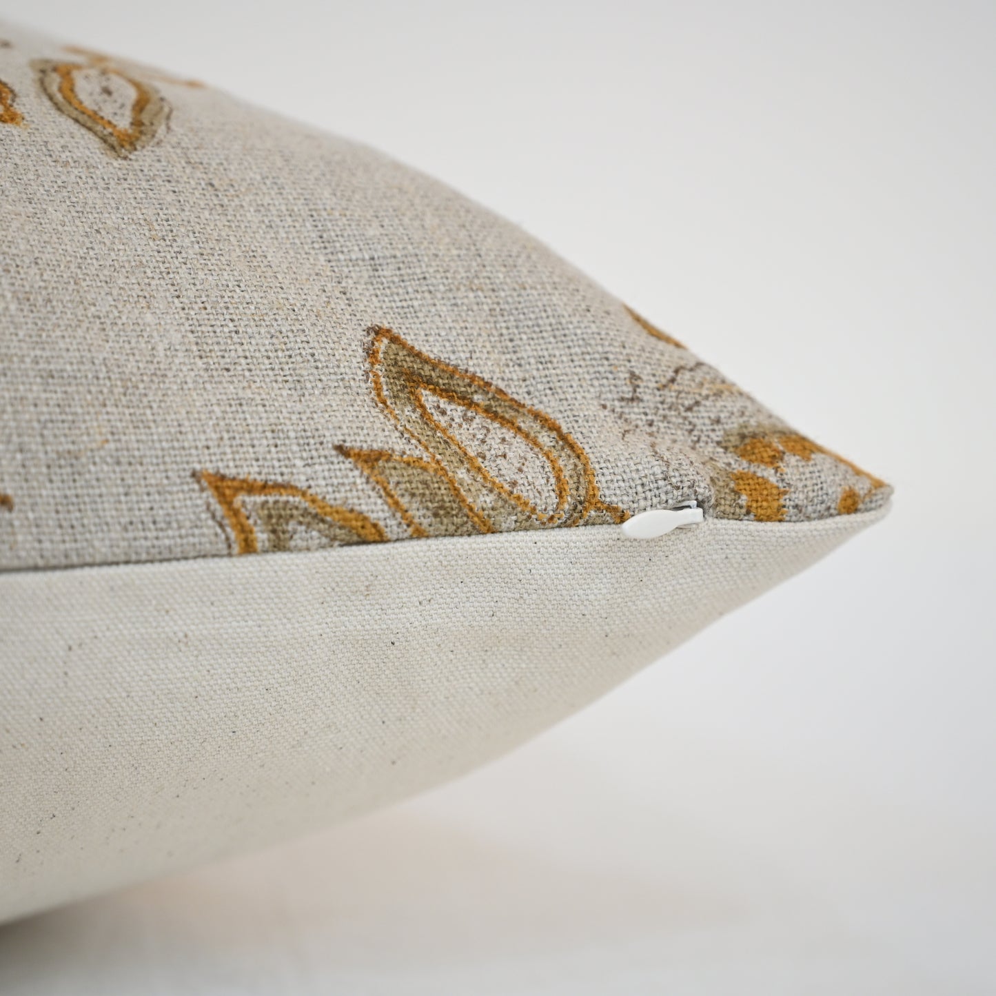 Faith Beige Block Print Pillow Cover