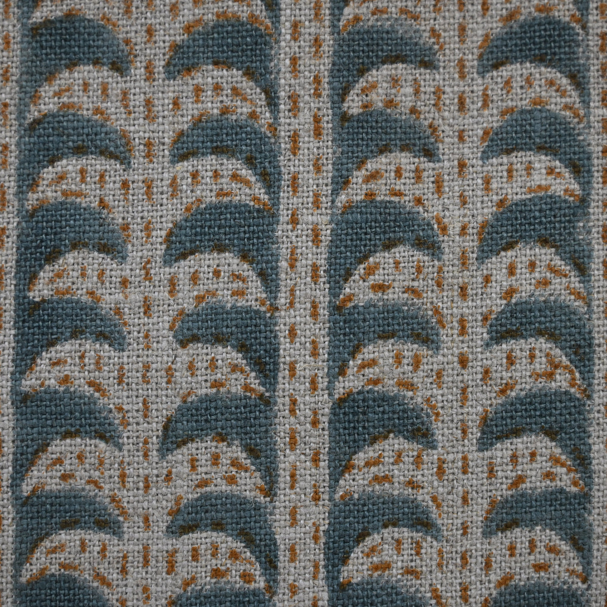 Kylie Slate Linen Block Print Pillow Cover