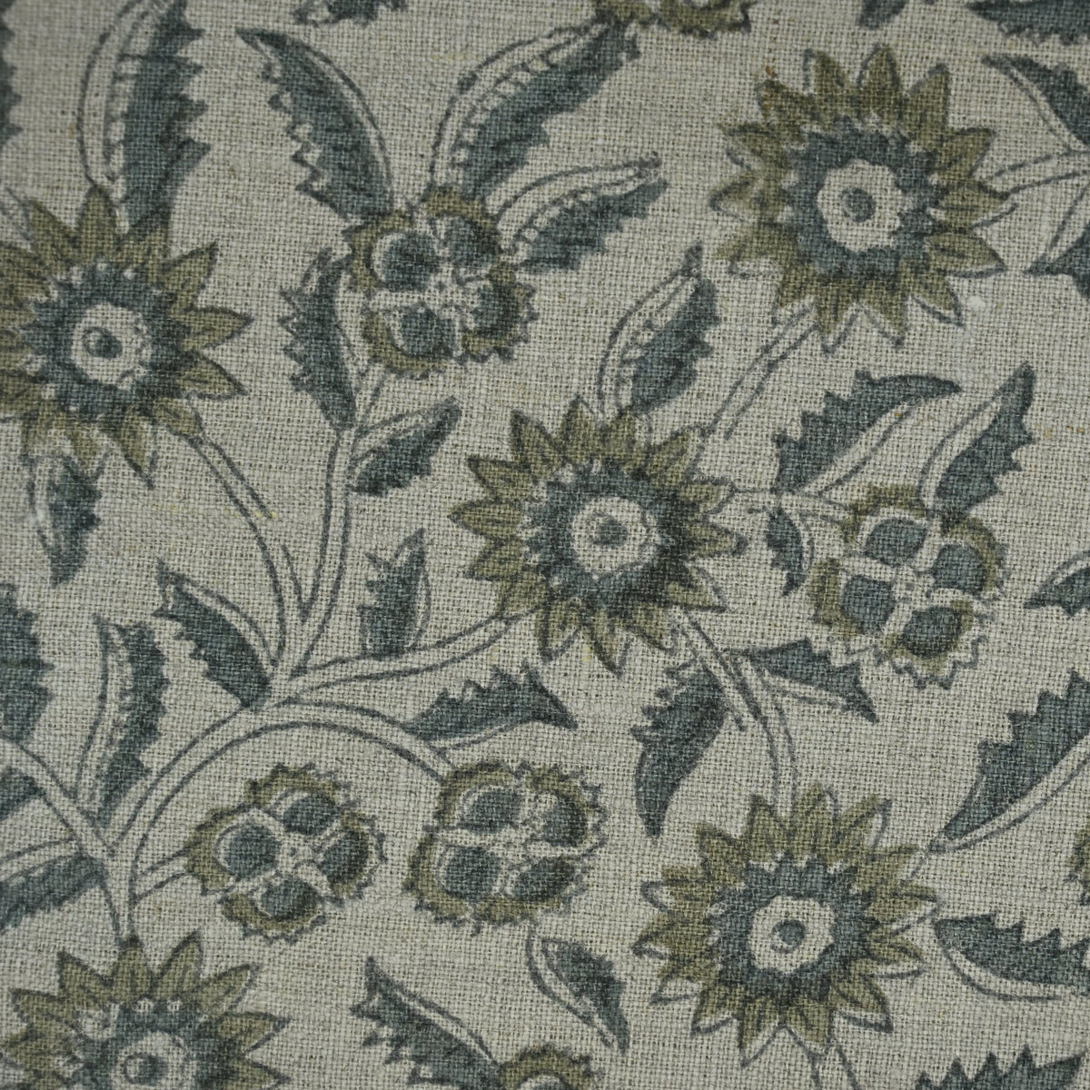 Estelle Floral Linen Block Print Fabric