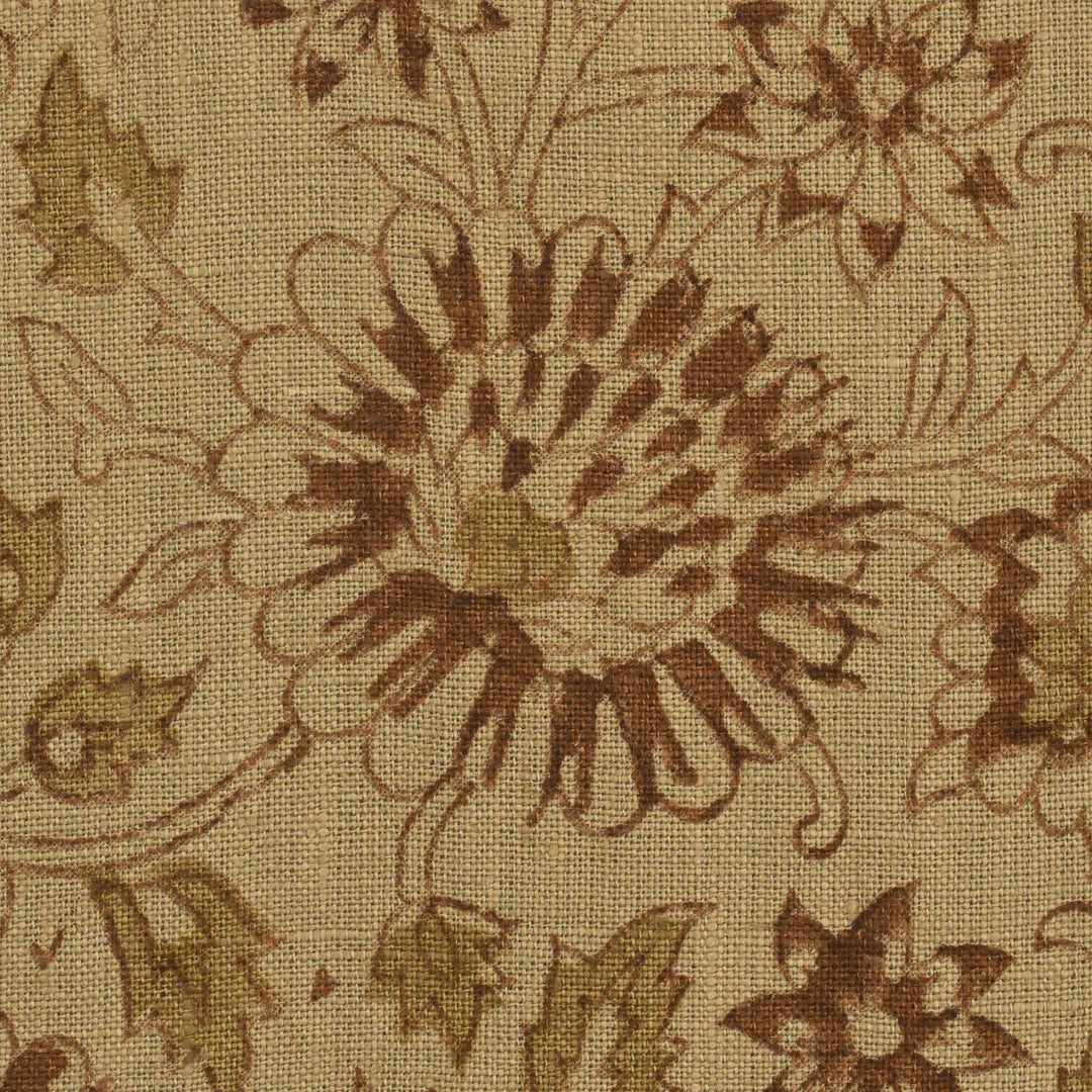 Dahlina Artisan Block Print Linen Fabric