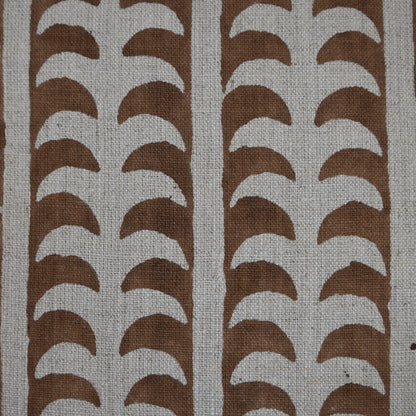 Kylie Chestnut Linen Block Print Pillow Cover
