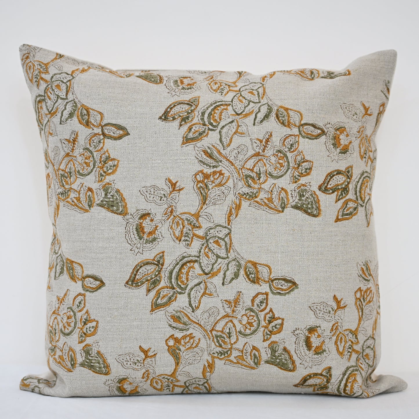 Faith Beige Block Print Pillow Cover