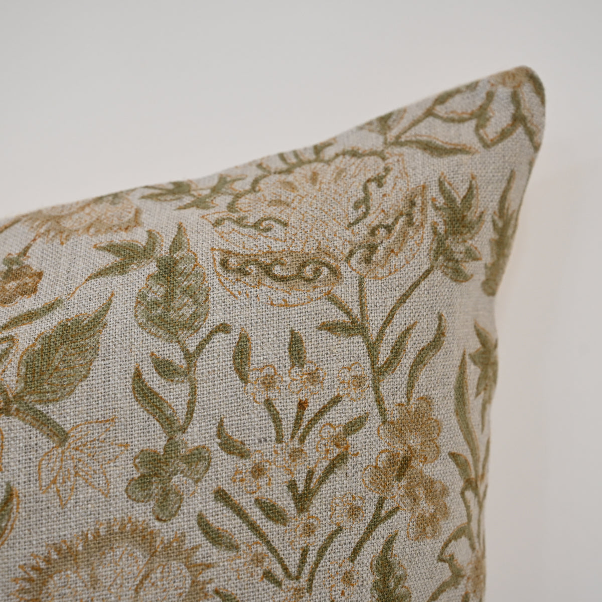 Sydney Warm Linen Block Print Pillow Cover