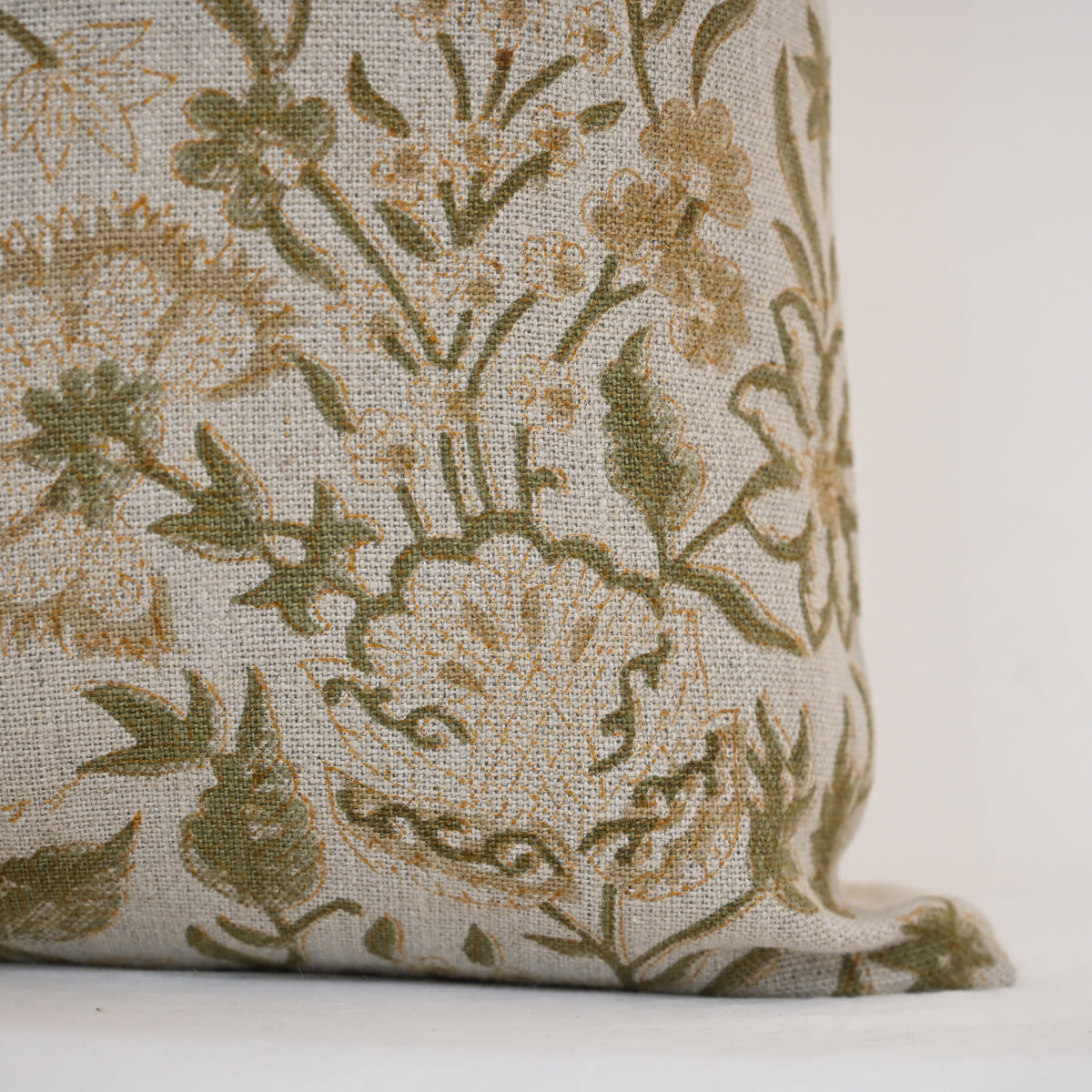 Sydney Warm Linen Block Print Pillow Cover