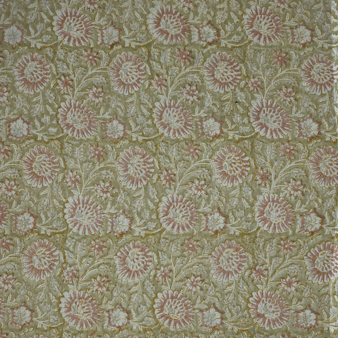 Dahlina Artisan Block Print Linen Fabric