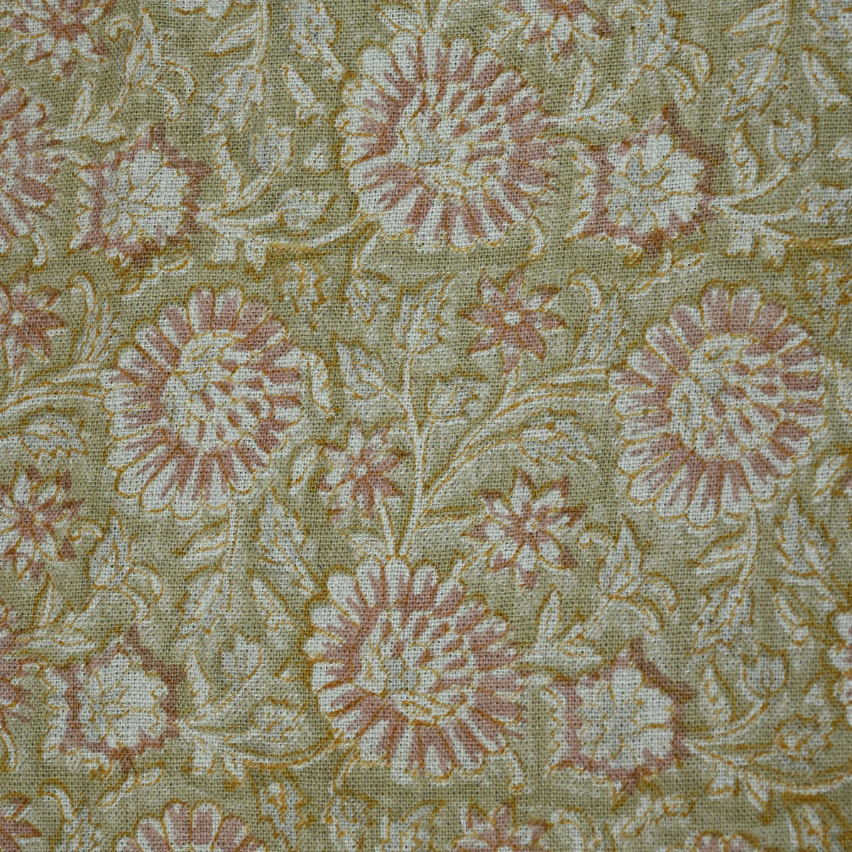 Dahlina Floral Block Print Fabric