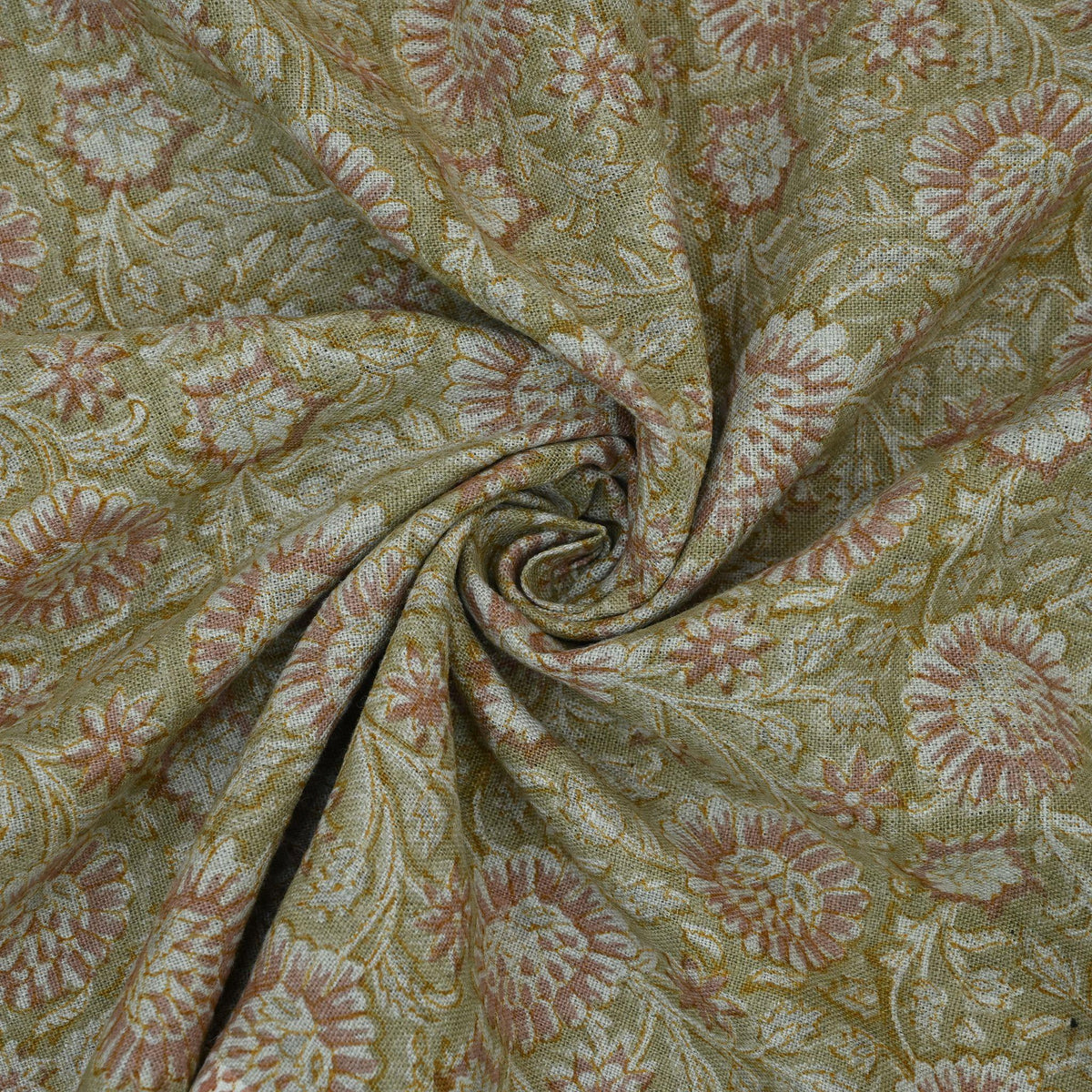 Dahlina Floral Block Print Fabric