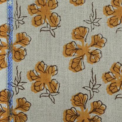 Kaelith Floral Block Print Linen Fabric