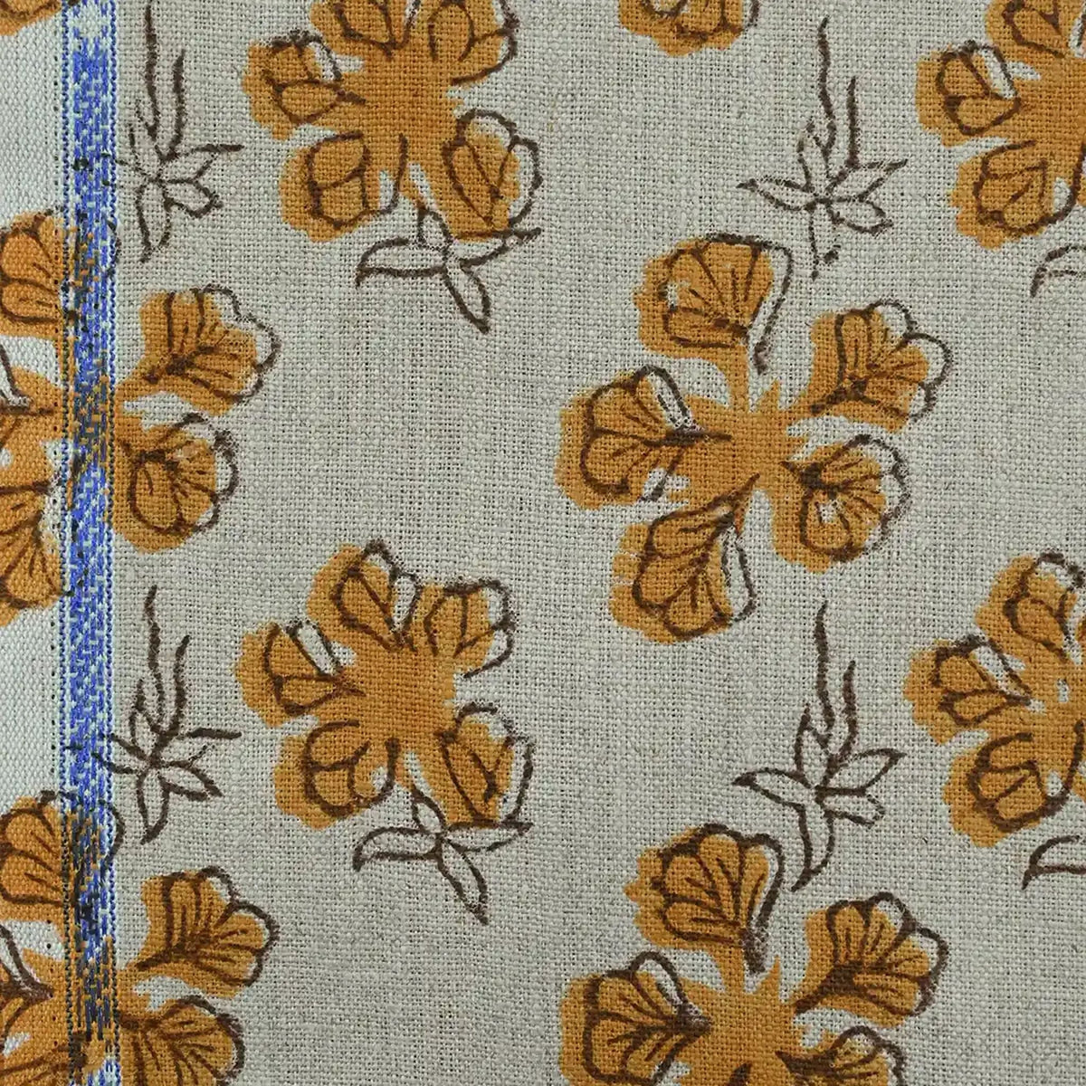 Laurie Hand Block Printed Linen Fabric